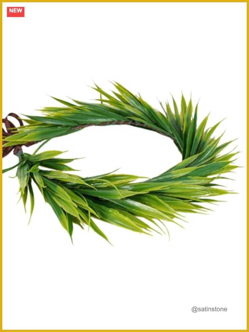 Hawaiian Leaf Crown Headband Tropical Green Leaves Headpiece